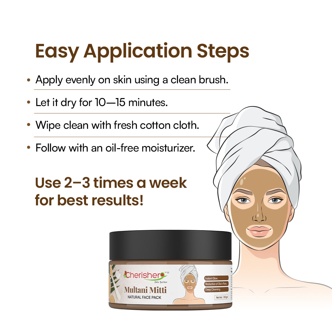 CHERISHER MULTANI MITTI NATURAL FACE PACK (INSTANT GLOW)