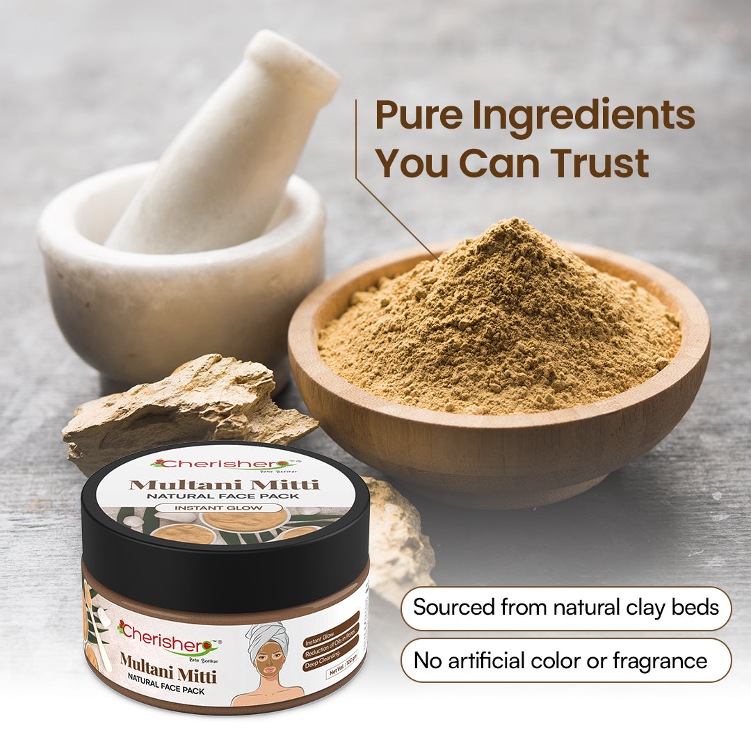 CHERISHER MULTANI MITTI NATURAL FACE PACK (INSTANT GLOW)